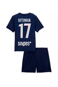 Paris Saint-Germain Vitinha #17 Jalkapallovaatteet Lasten Kotipeliasu 2025-26 Lyhythihainen (+ Lyhyet housut)